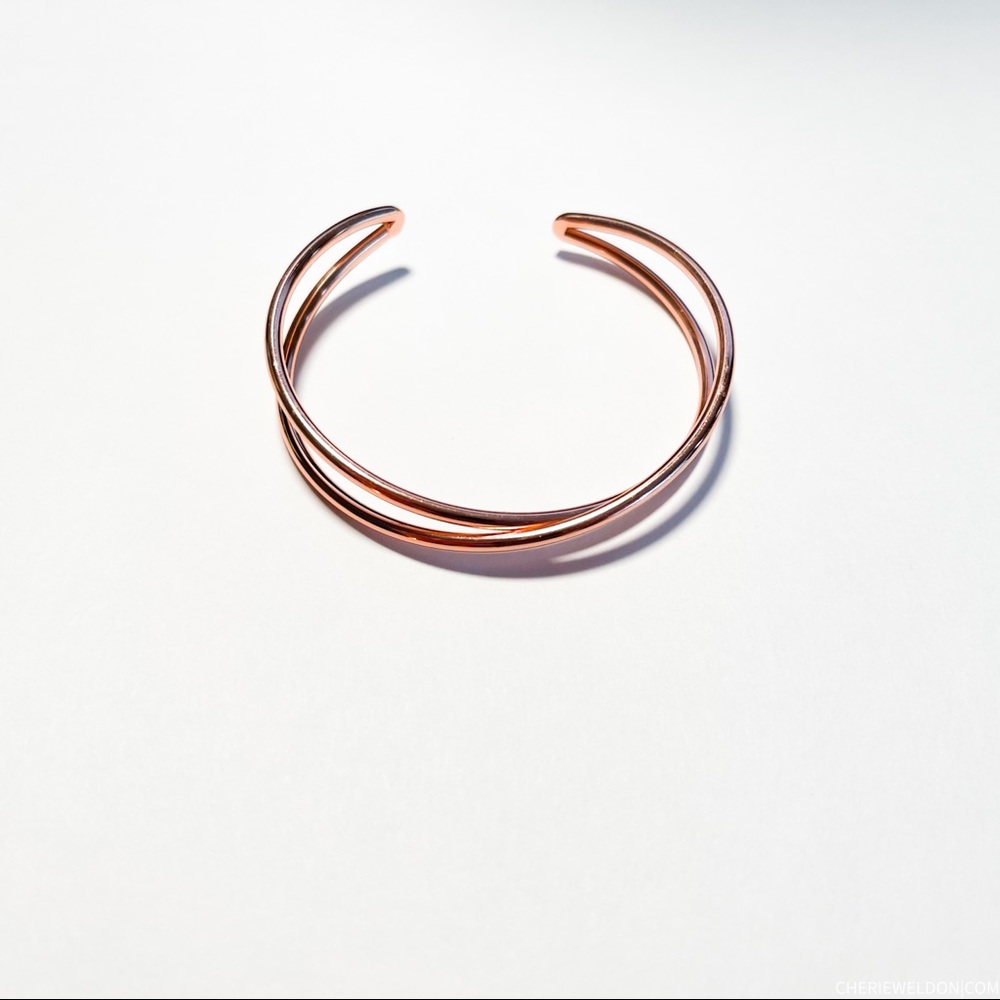 Tribe Alive Criss Cross Rose Gold Cuff Bracelet